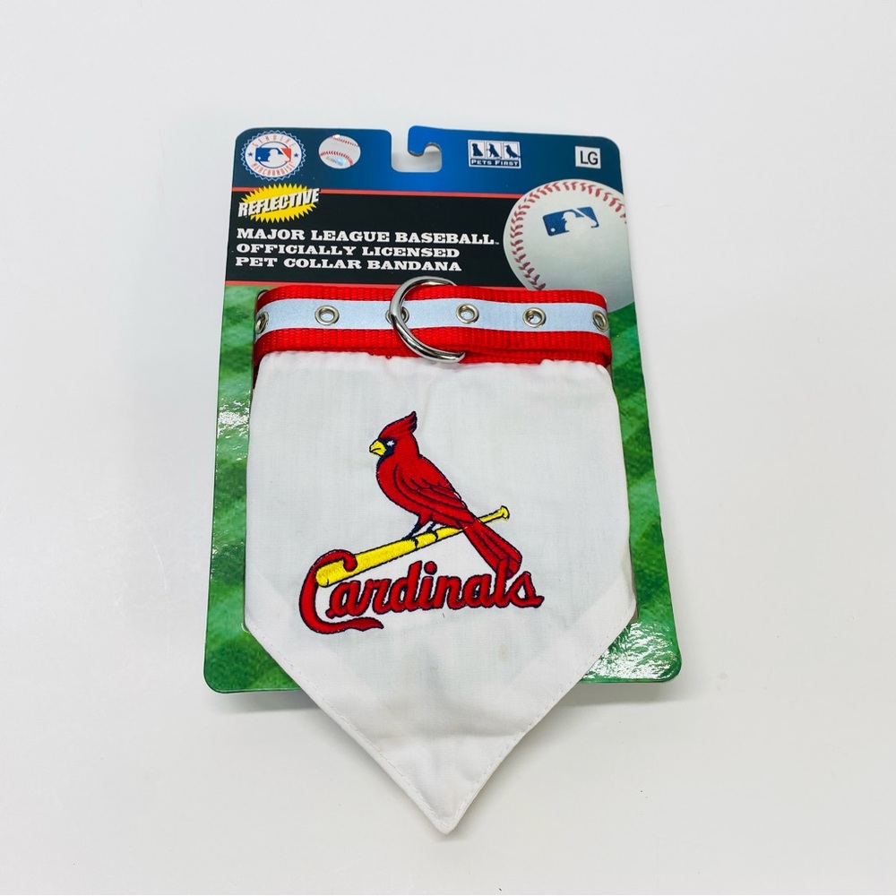 MLB St Louis Cardinals Adjustable Reflective Pet Collar Bandana Size Large NWT